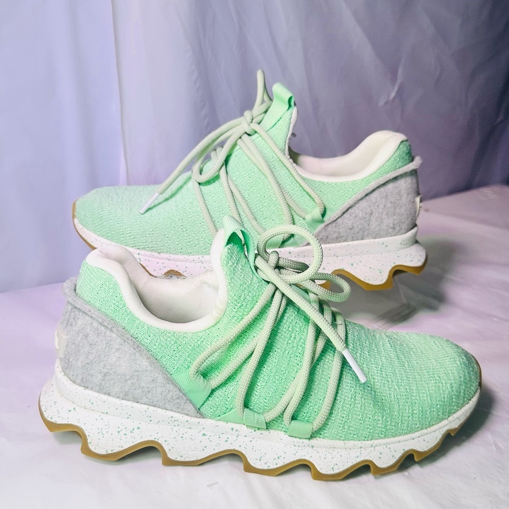 Sorel Mint Green Knit Lace-Up Athletic Sneakers - Picture 3 of 11
